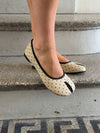 Elivia split toe ballerina with polka dots - White/black