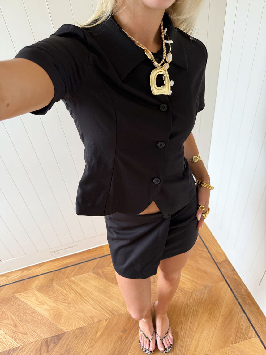 Scandivv fitted blazer shirt - Black