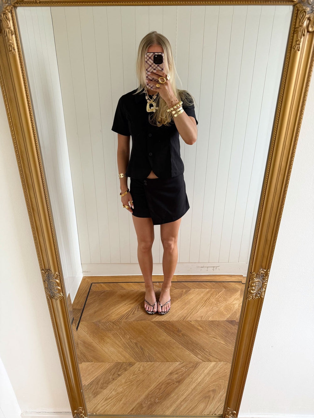 Scandivv fitted blazer shirt - Black