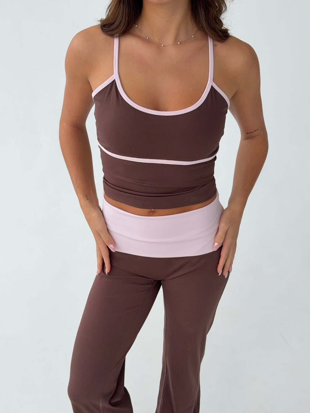 Essential tank top - Espresso/candyfloss