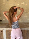 Wren tank top - White/navy/