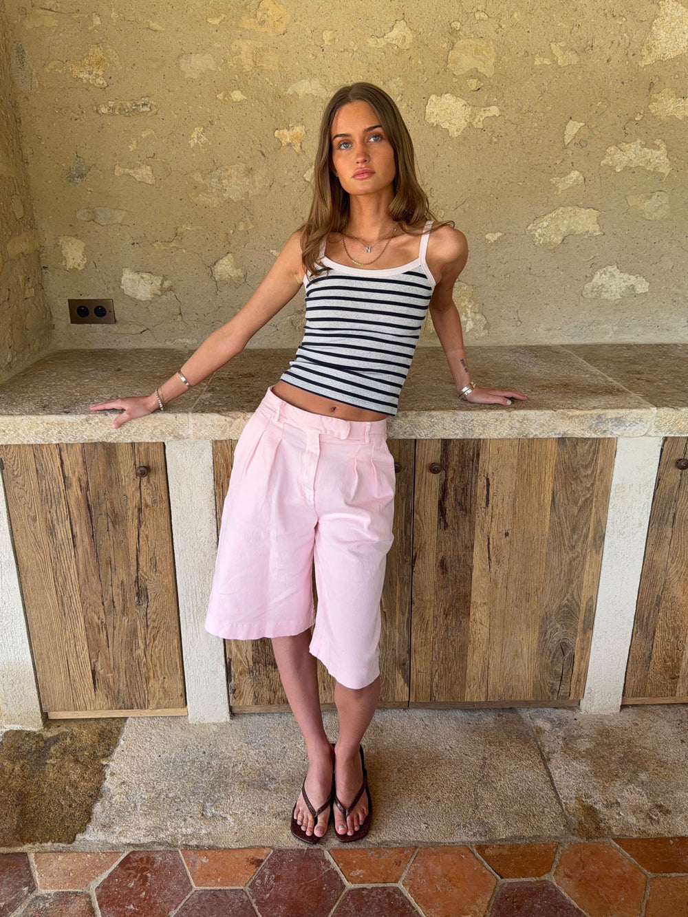 Wren tank top - White/navy/