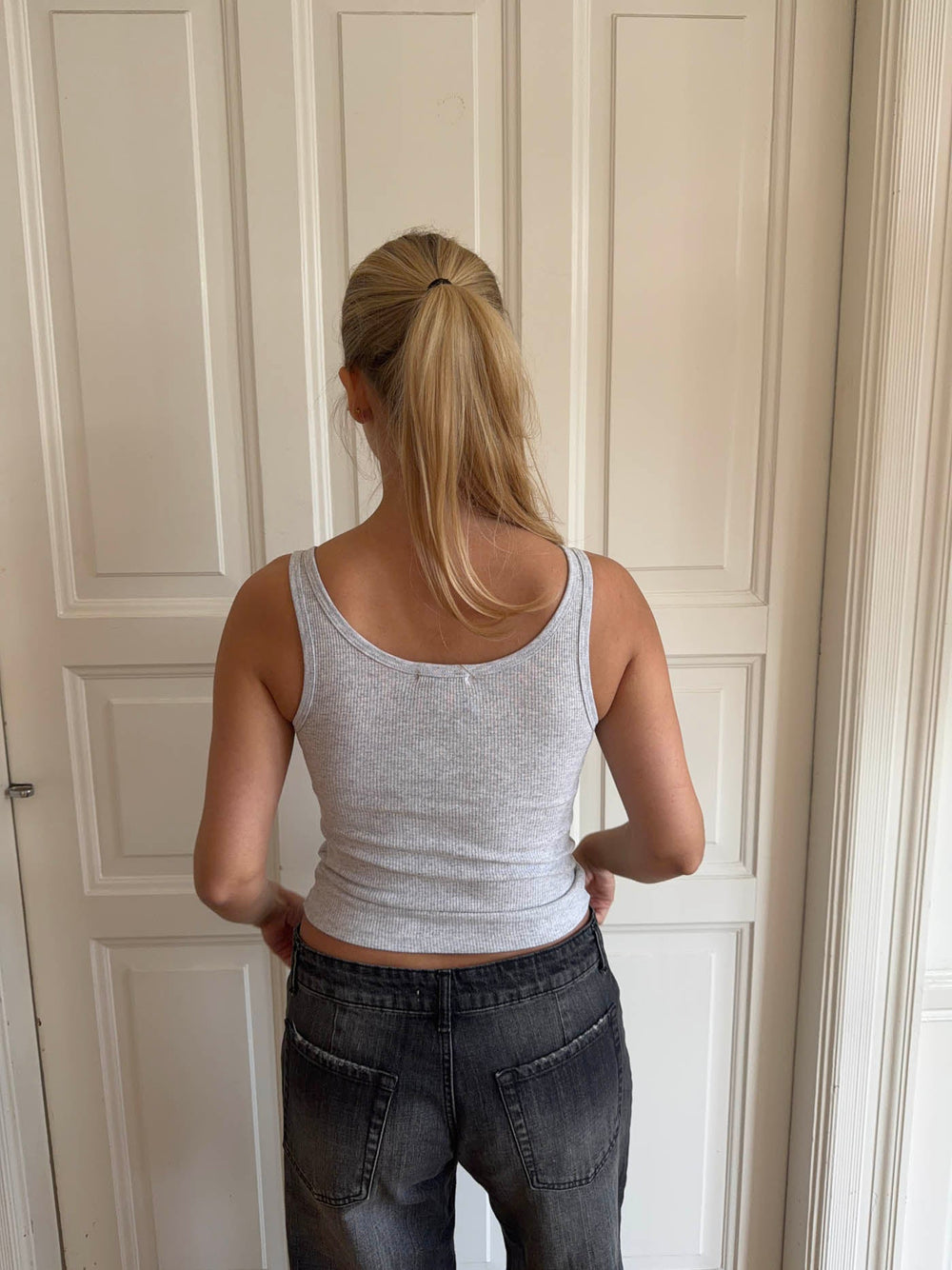Marlo ribbed tanktop - Grey