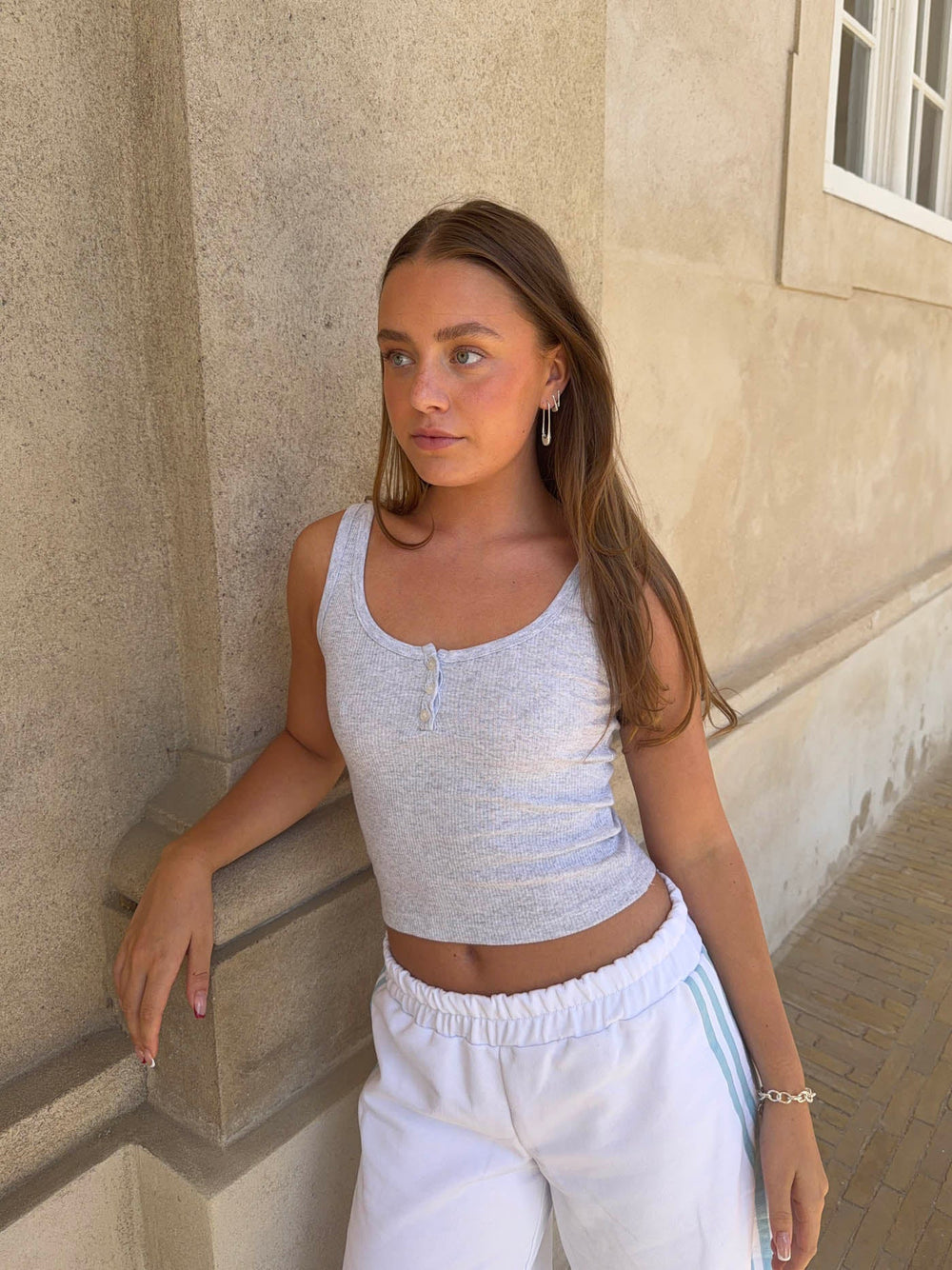 Marlo ribbed tanktop - Grey