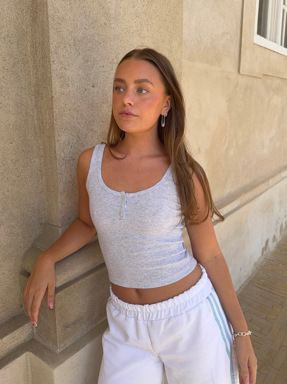 Marlo ribbed tanktop - Grey