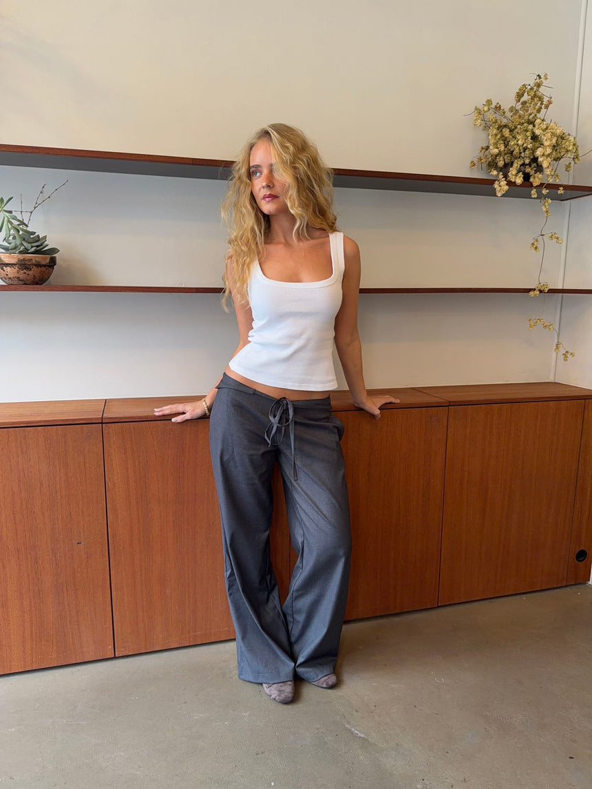 Beate ribbed tanktop - White