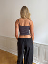 Thilde tank top with rhinestone lightning - Dark grey