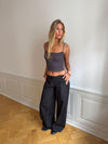 Thilde tank top with rhinestone lightning - Dark grey