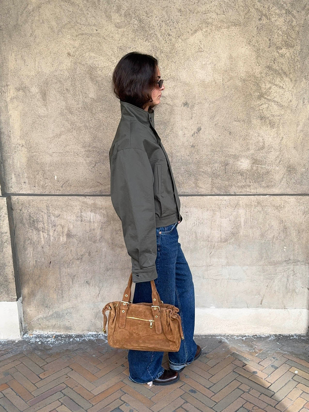 Mura bag in suede leather - Brown