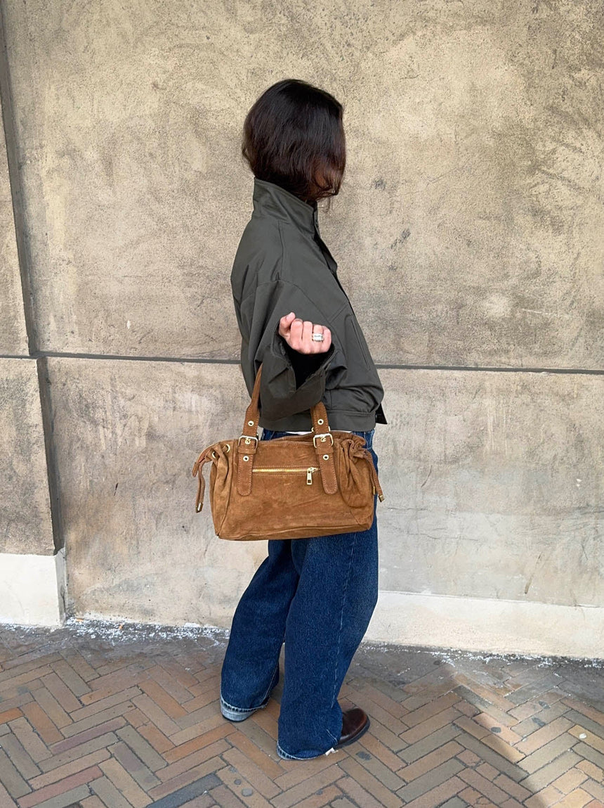 Mura bag in suede leather - Brown
