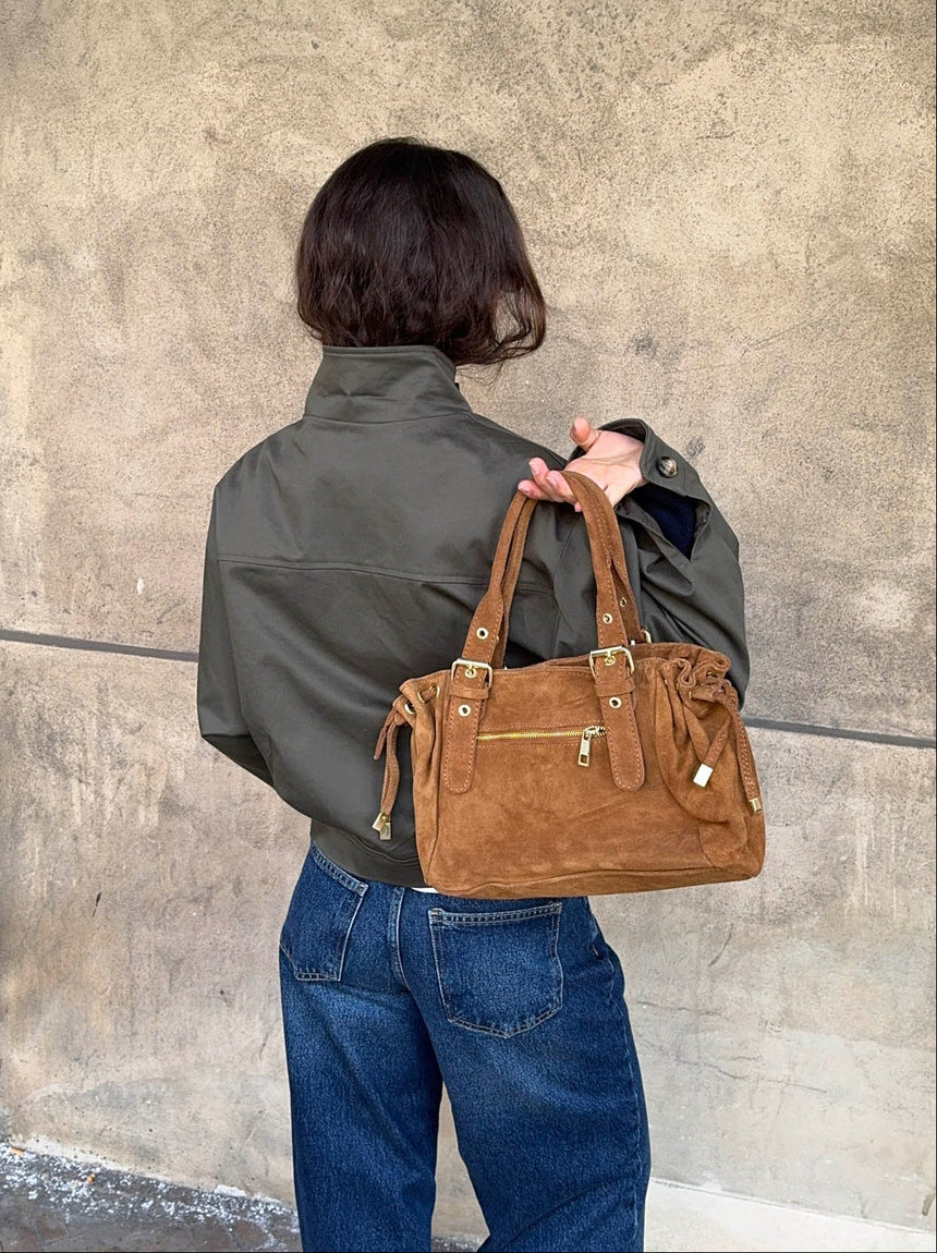 Mura bag in suede leather - Brown