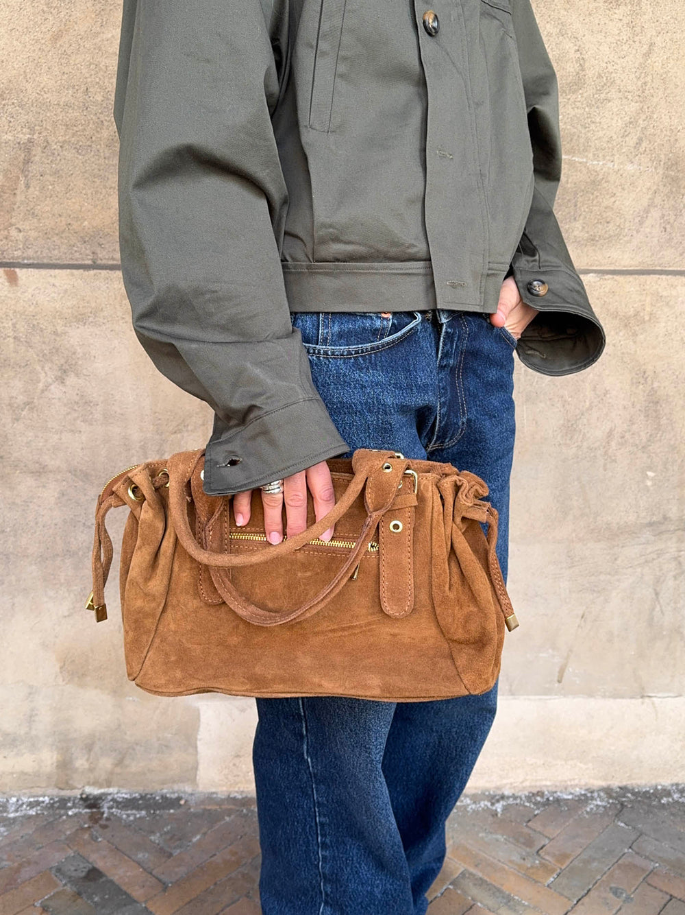 Mura bag in suede leather - Brown