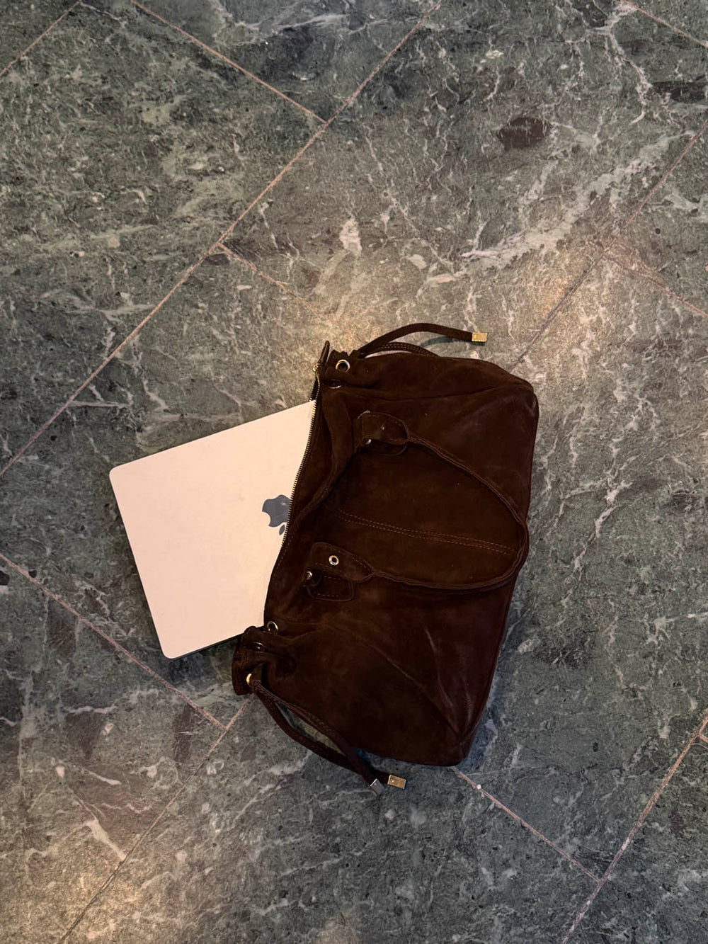 Parissa suede bag - Dark brown