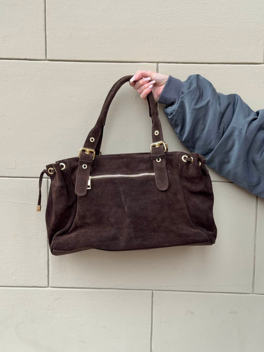 Parissa suede bag - Dark brown