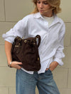 Parissa suede bag - Dark brown