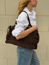 Parissa suede bag - Dark brown