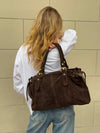 Parissa suede bag - Dark brown