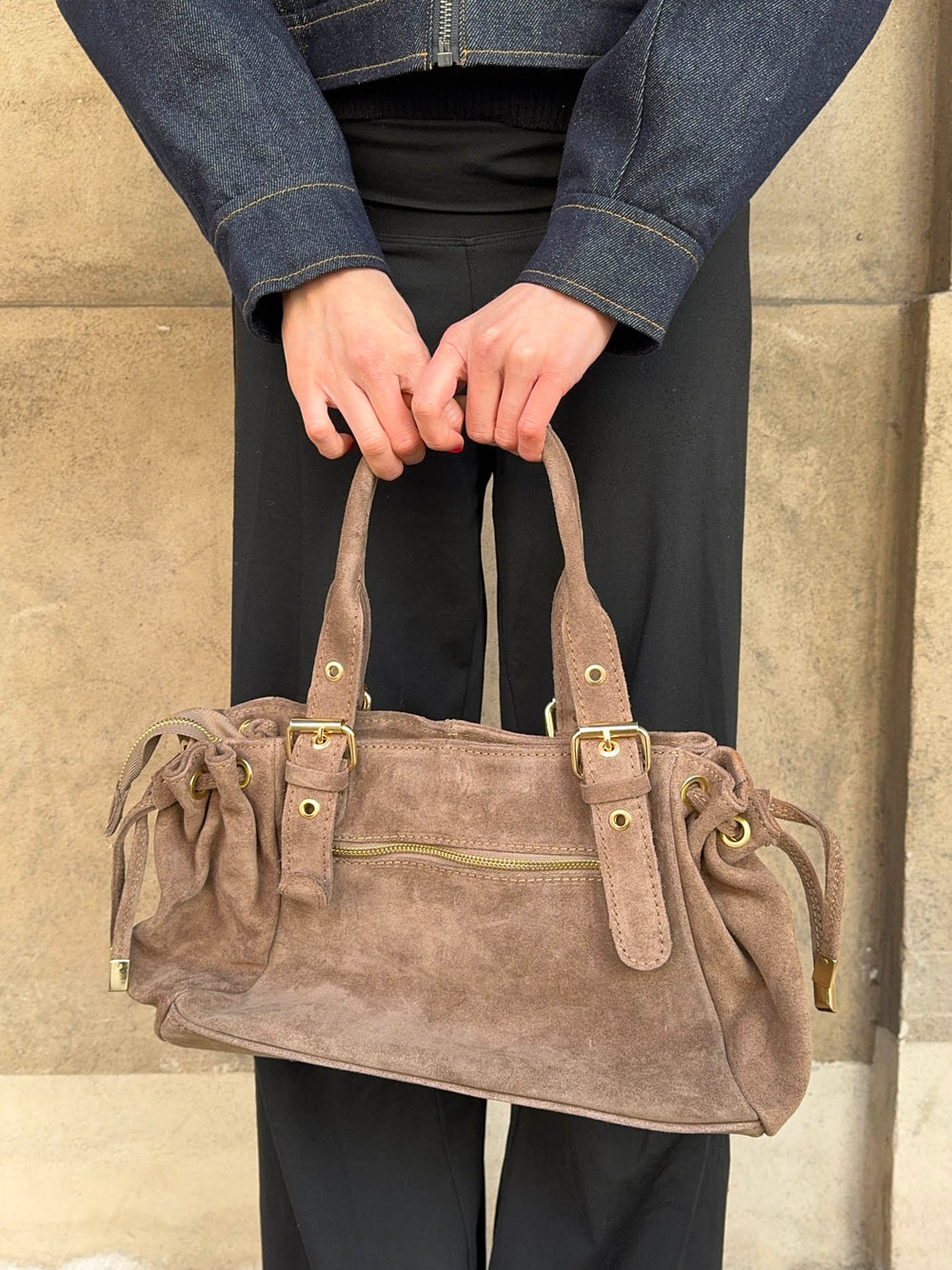 Mura bag in suede leather - Taupe