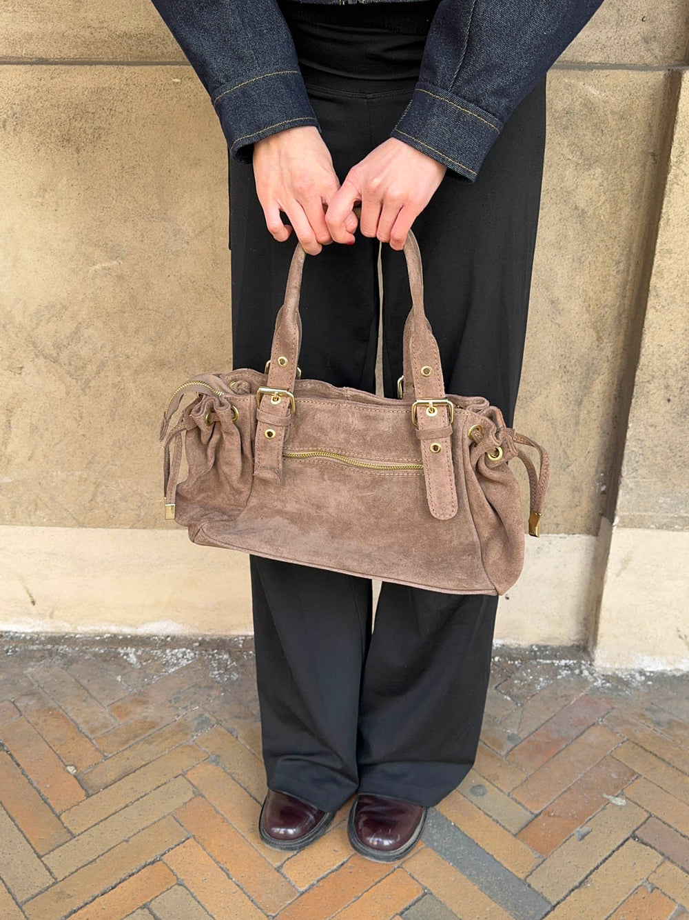 Mura bag in suede leather - Taupe