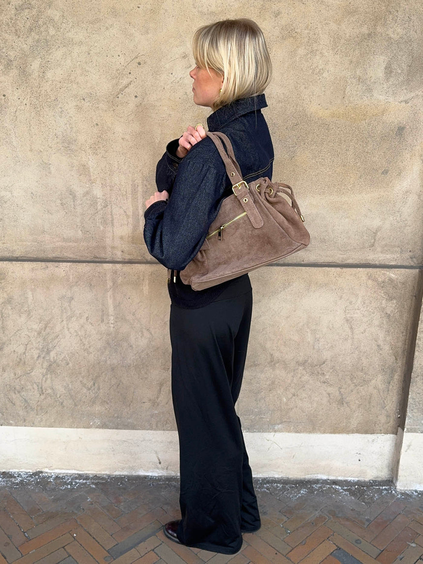 Mura bag in suede leather - Taupe