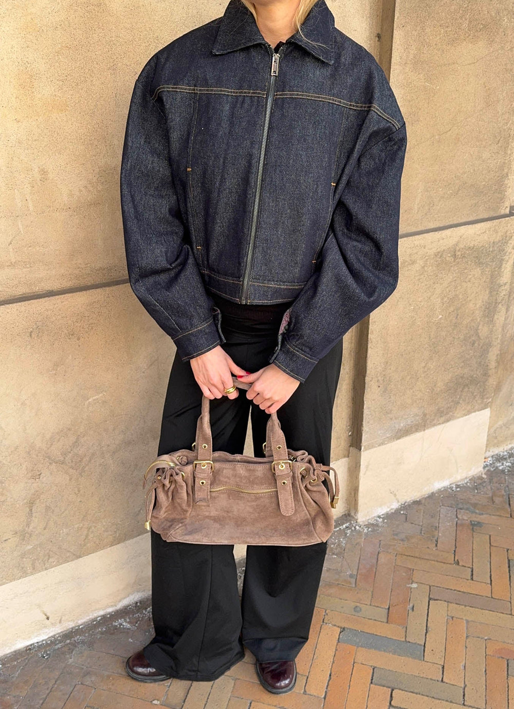 Mura bag in suede leather - Taupe