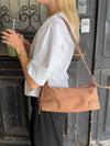 Ruslinde handbag in suede leather - Brown