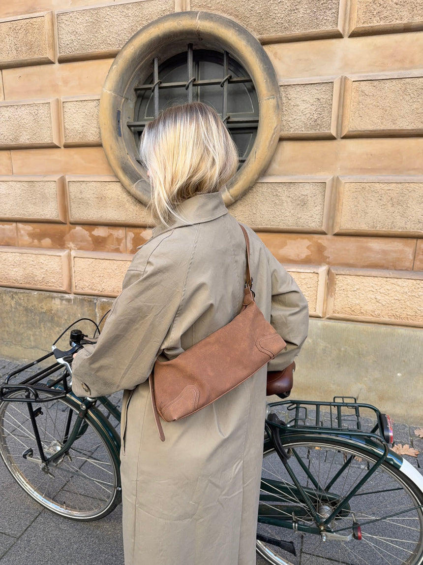 Ruslinde handbag in suede leather - Brown