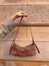 Ruslinde handbag in suede leather - Brown