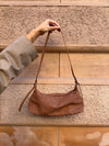 Ruslinde handbag in suede leather - Brown