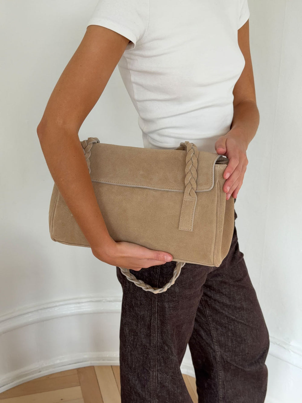 Rowan bag with woven - Brown