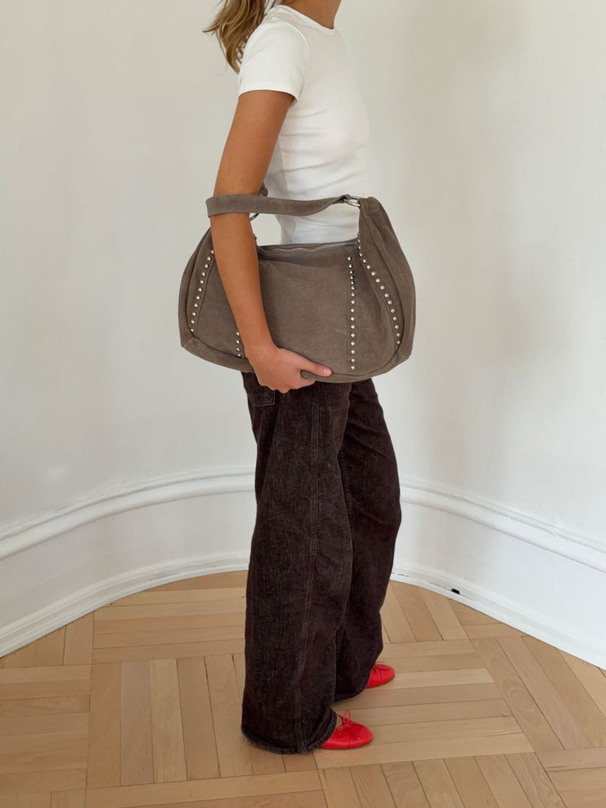 Henry bag with studs - Taupe