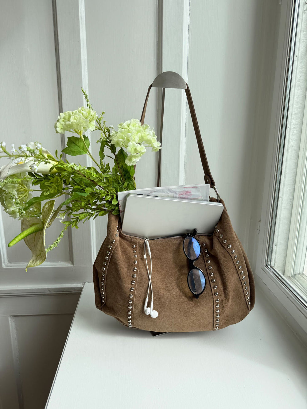 Henry bag with studs - Brown