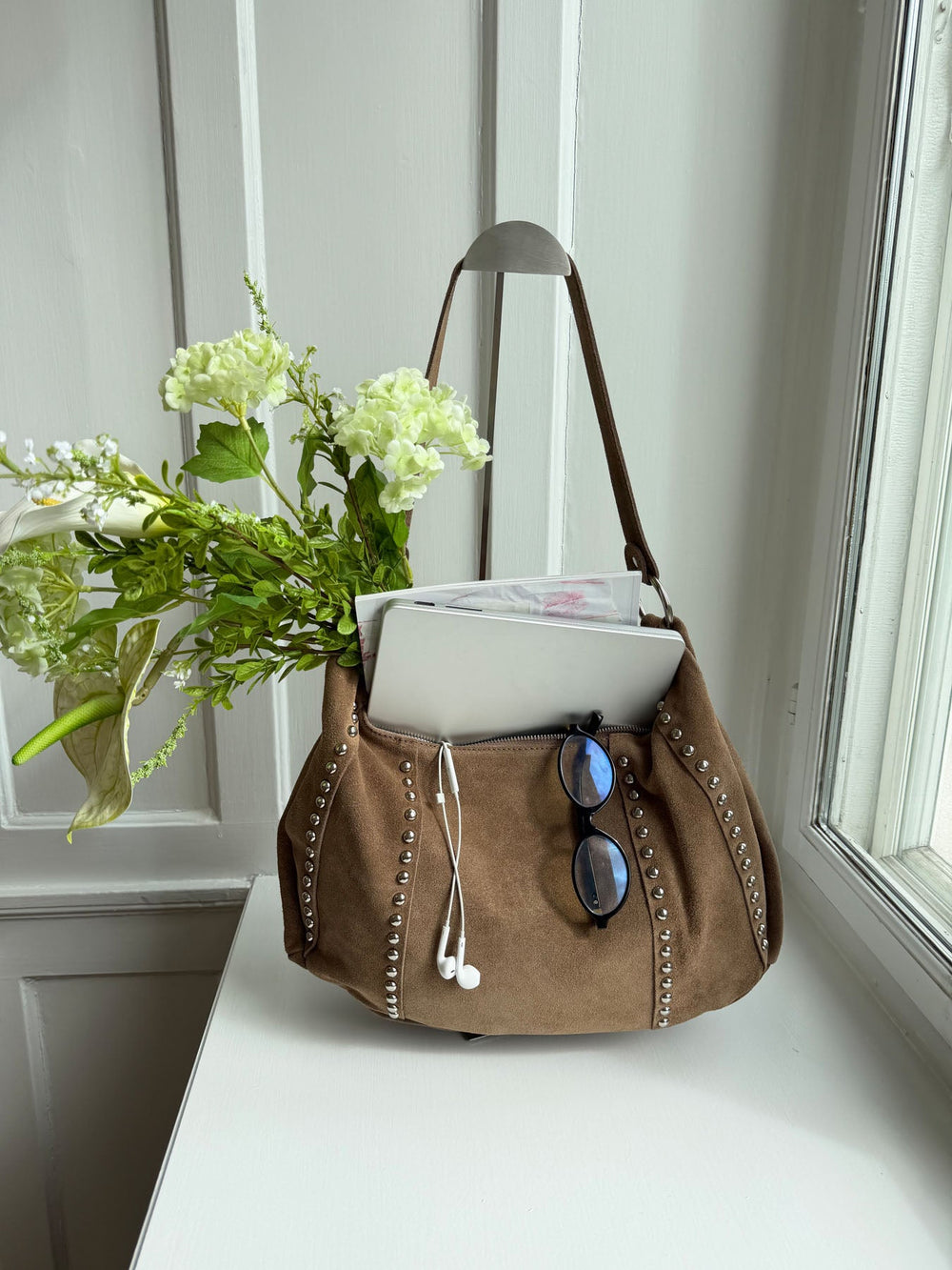 Henry bag with studs - Brown