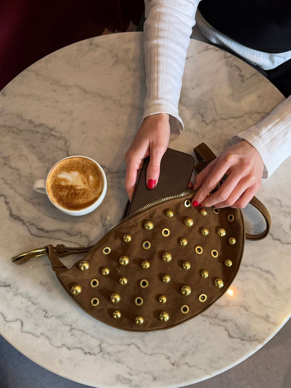 Loana bag with studs - Brown