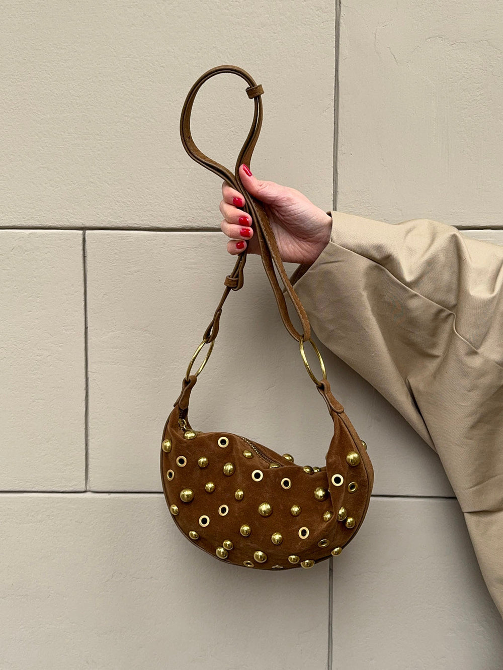 Loana bag with studs - Brown