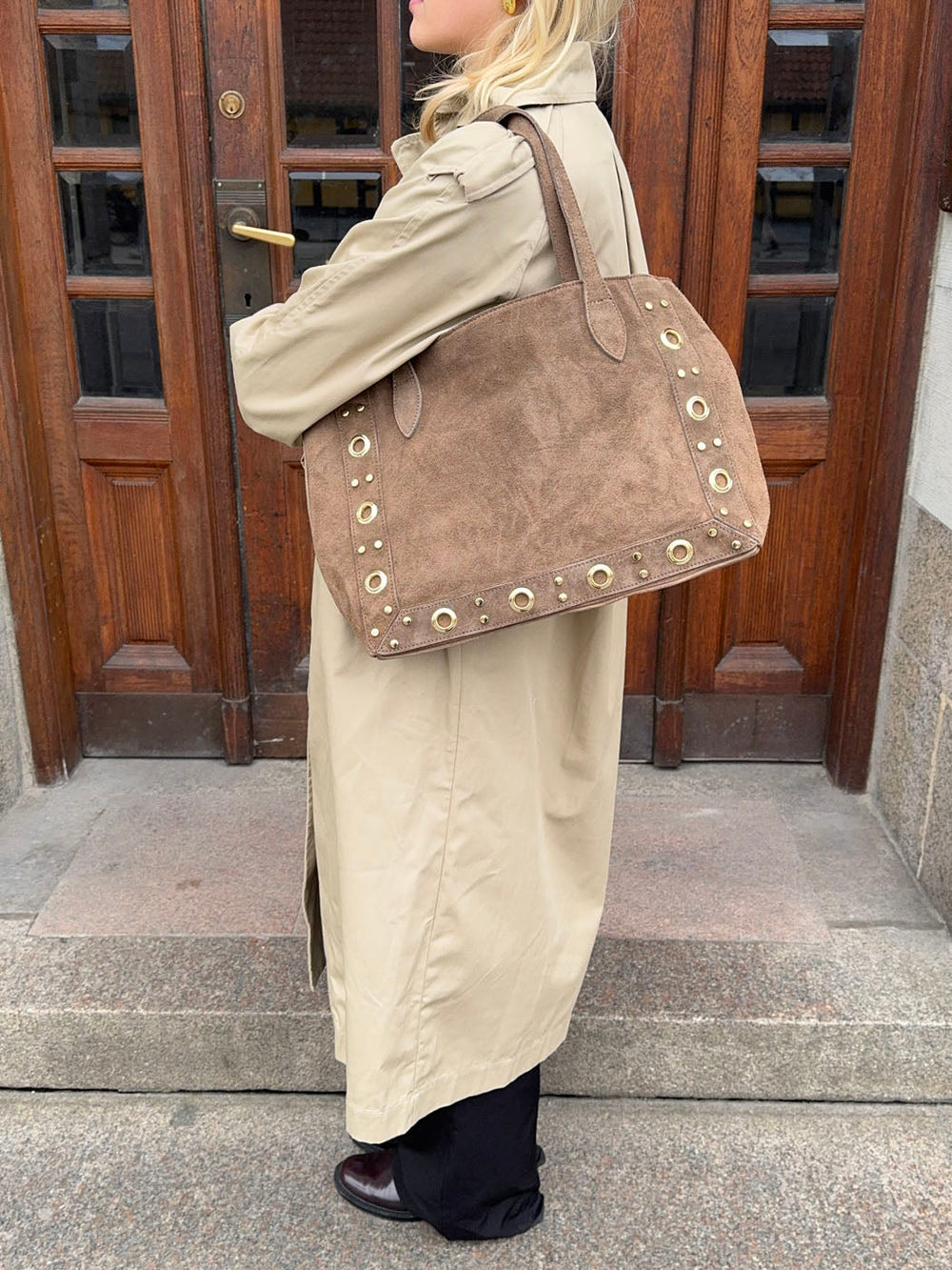 Lyra bag with studs - Brown