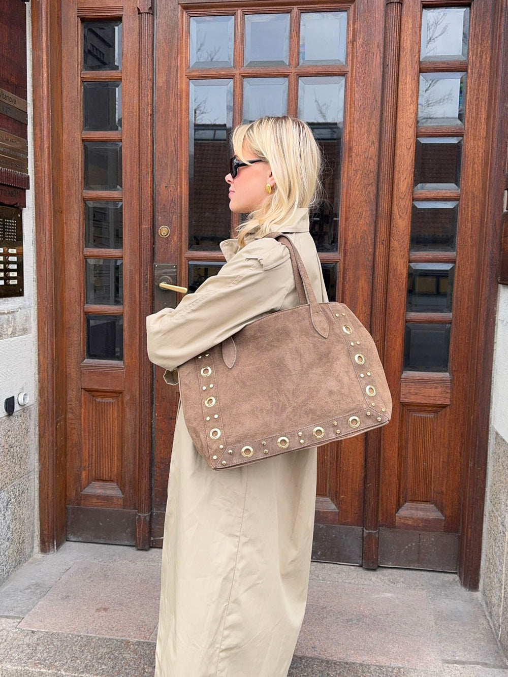 Lyra bag with studs - Brown