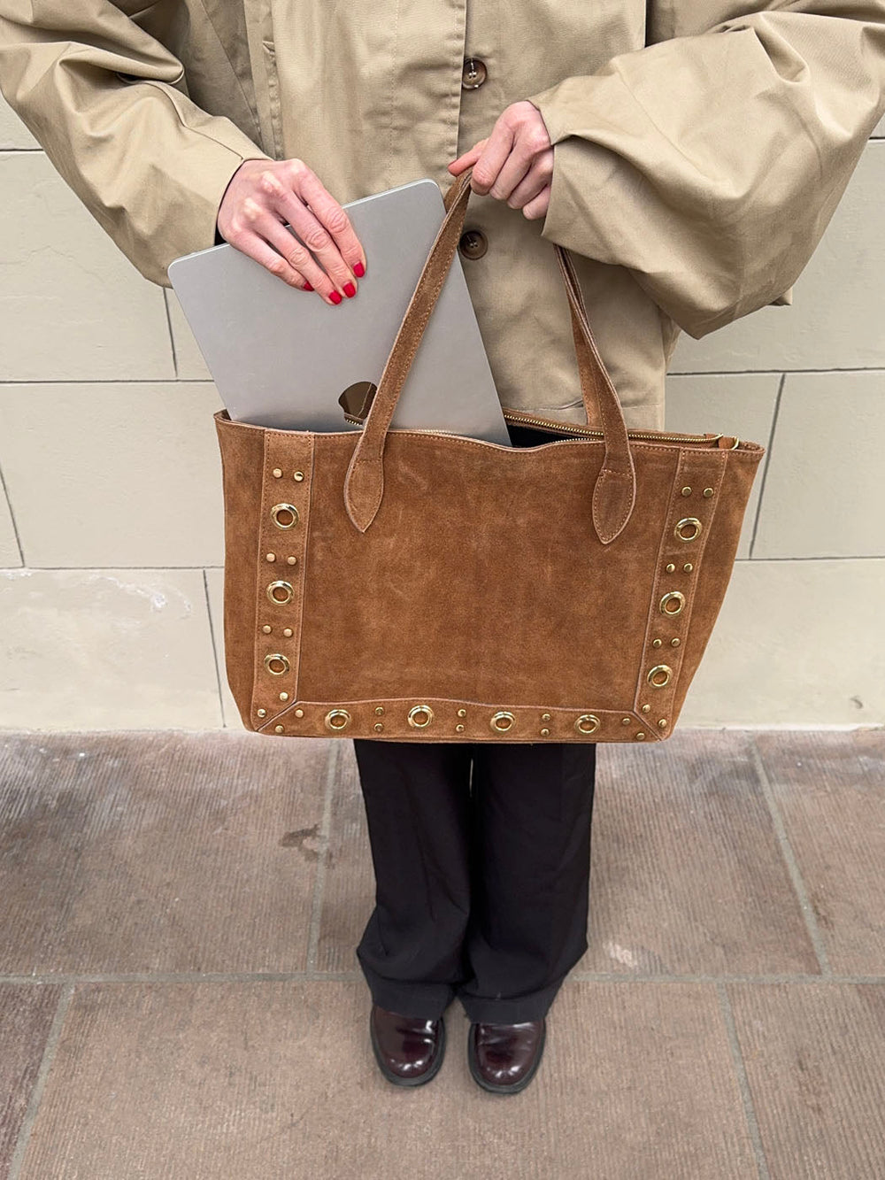 Lyra bag with studs - Caramel