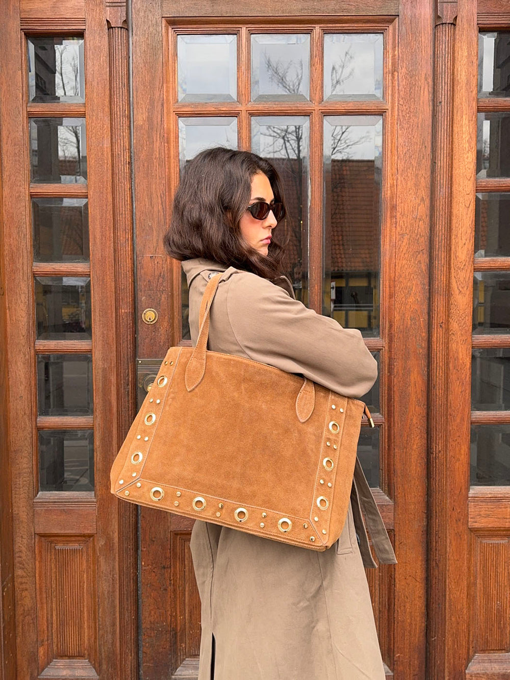 Lyra bag with studs - Caramel