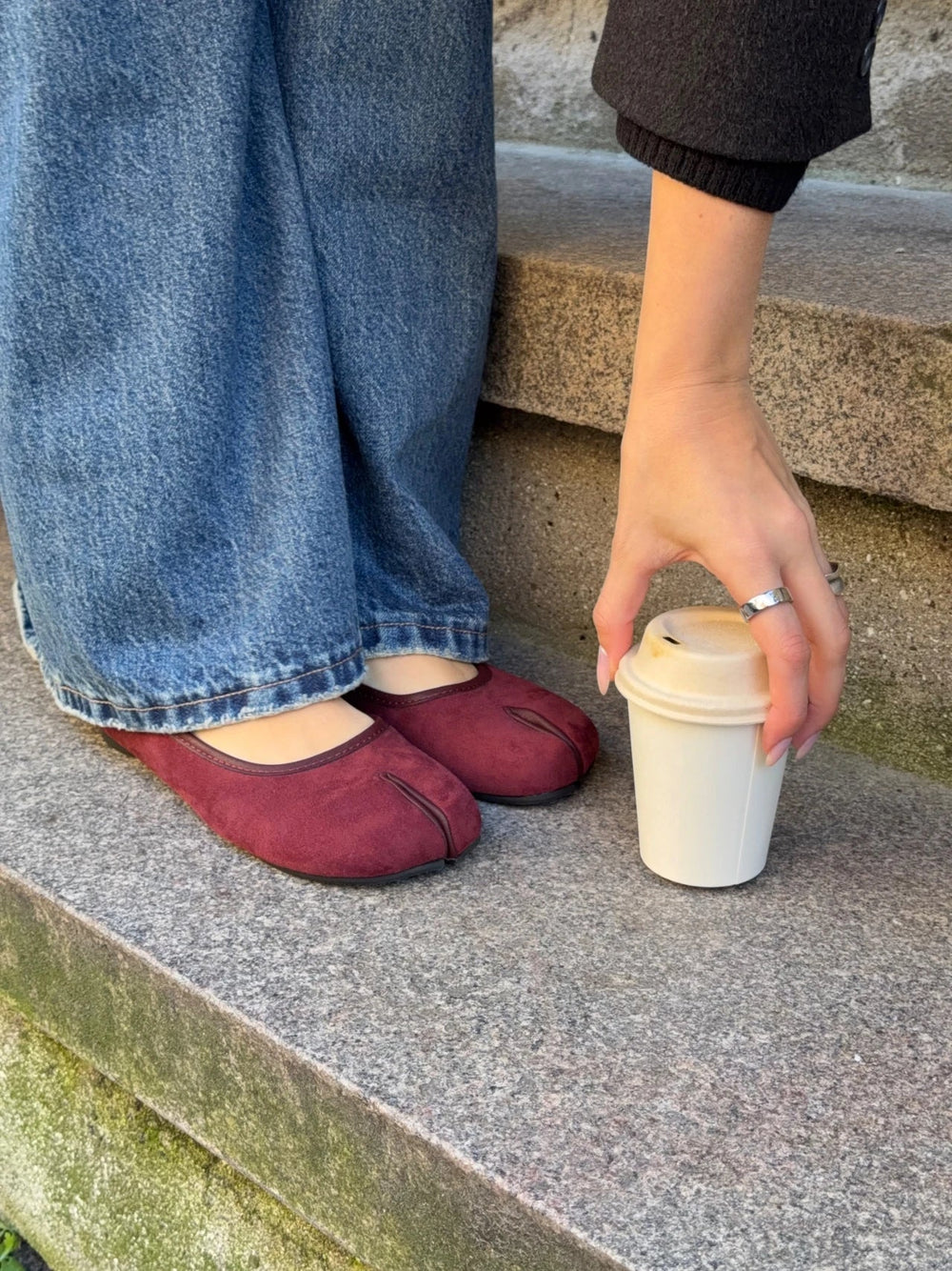 Tavela split toe ballerina - Red