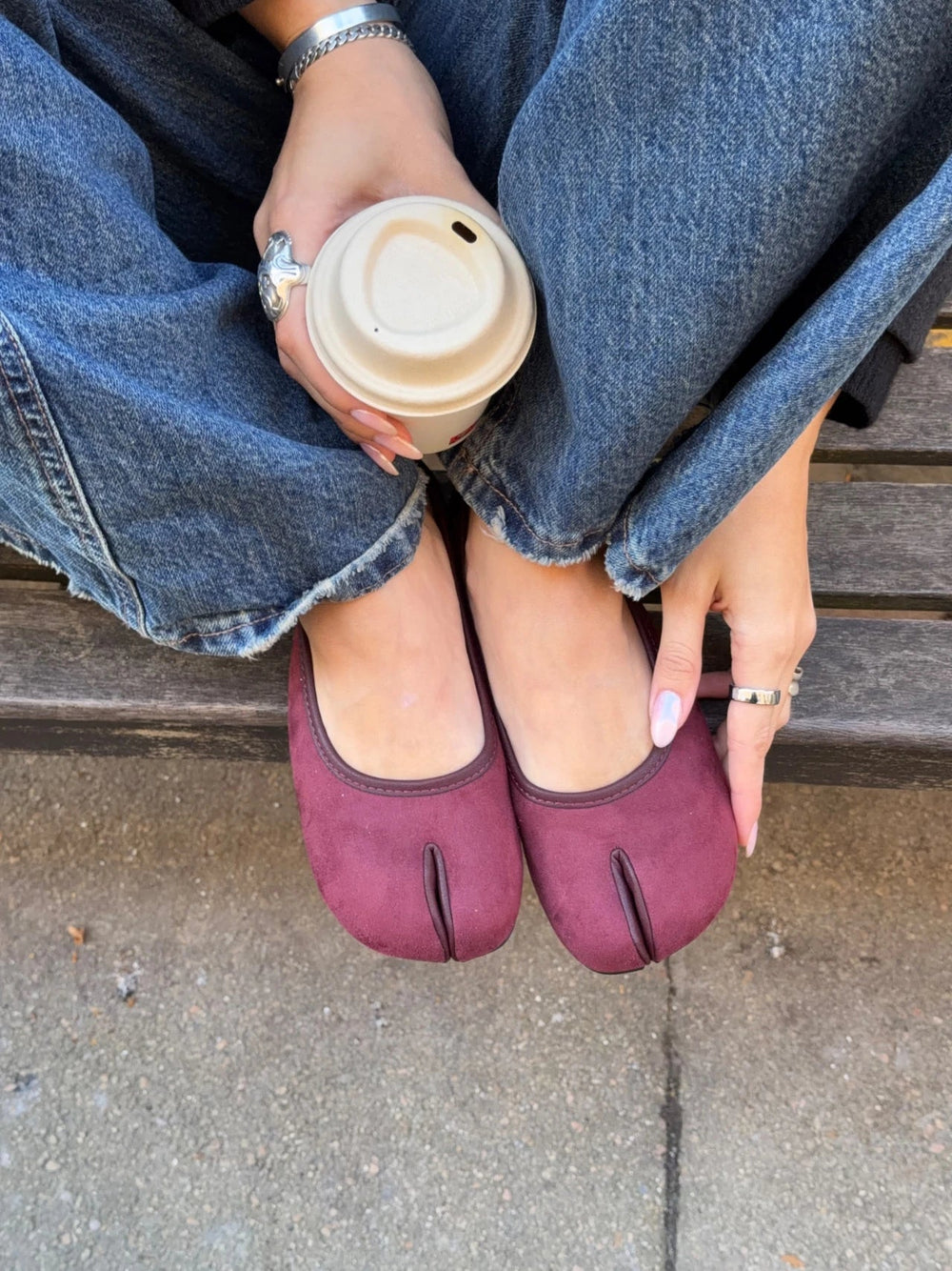 Tavela split toe ballerina - Red