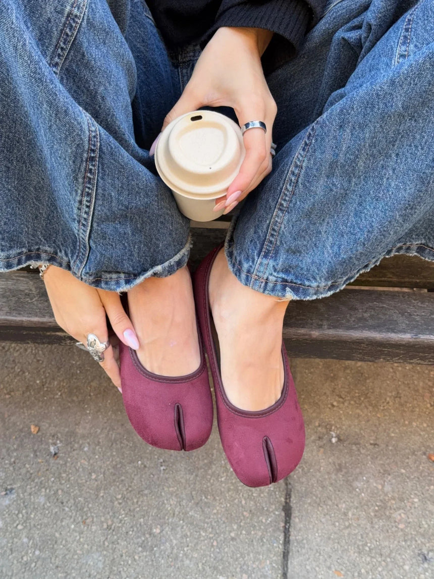 Tavela split toe ballerina - Red