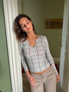 Wavina checkered blouse - White/blue/grey