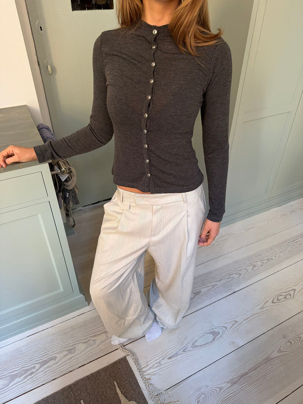 Delores checkered suit trousers - Beige