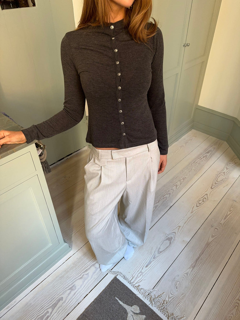 Delores checkered suit trousers - Beige