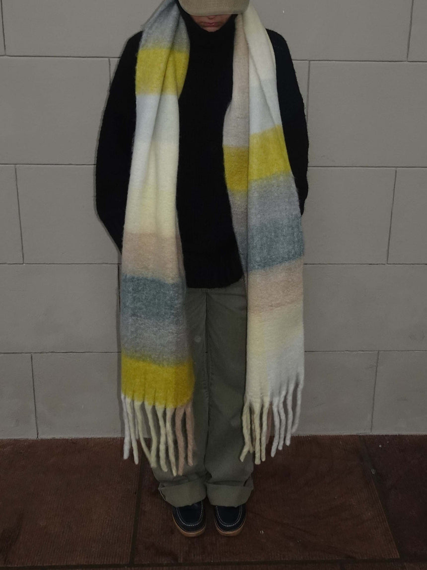 Gale scarf - Yellow/grey/brown
