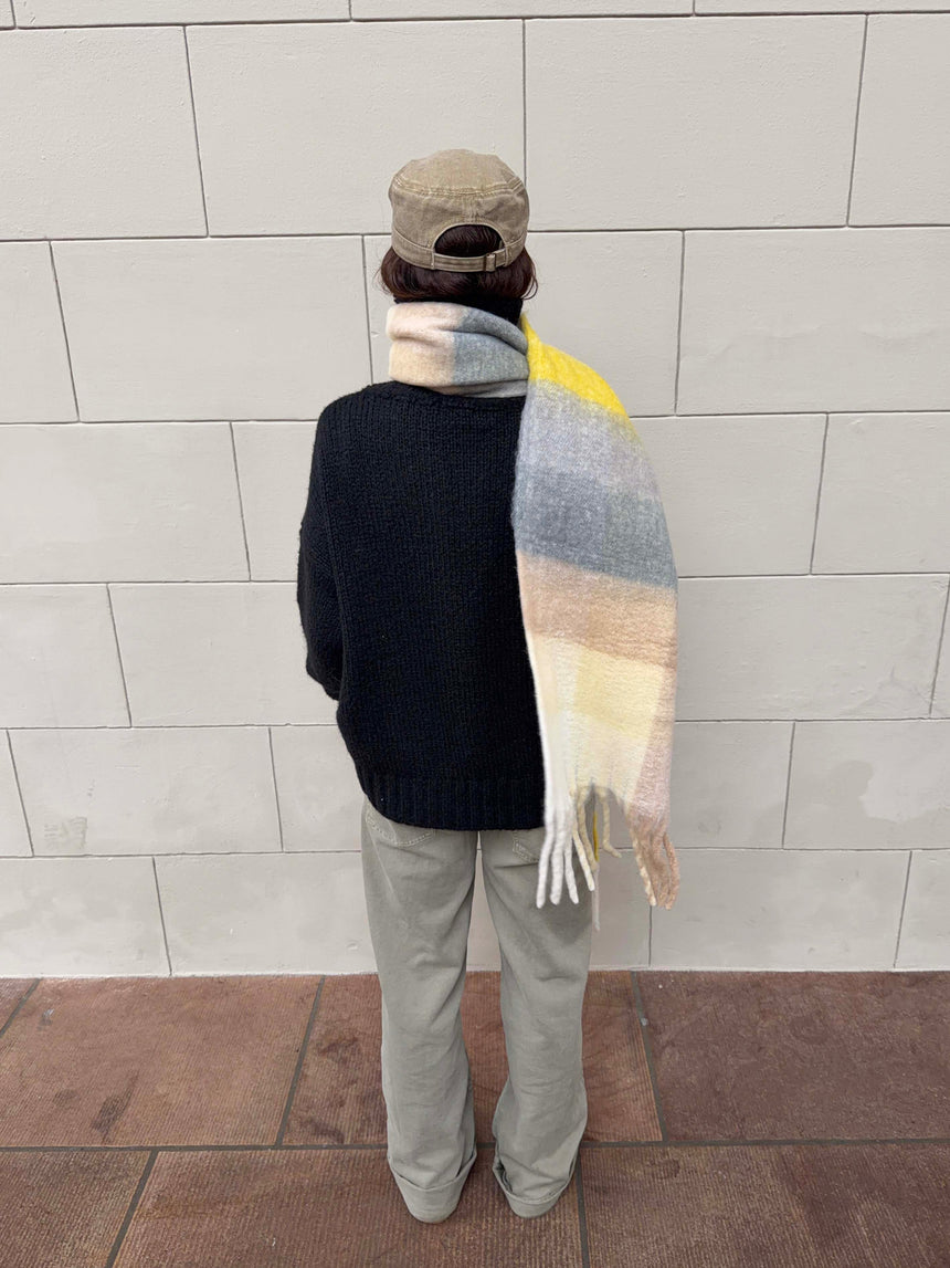 Gale scarf - Yellow/grey/brown