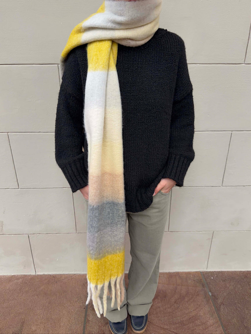 Gale scarf - Yellow/grey/brown