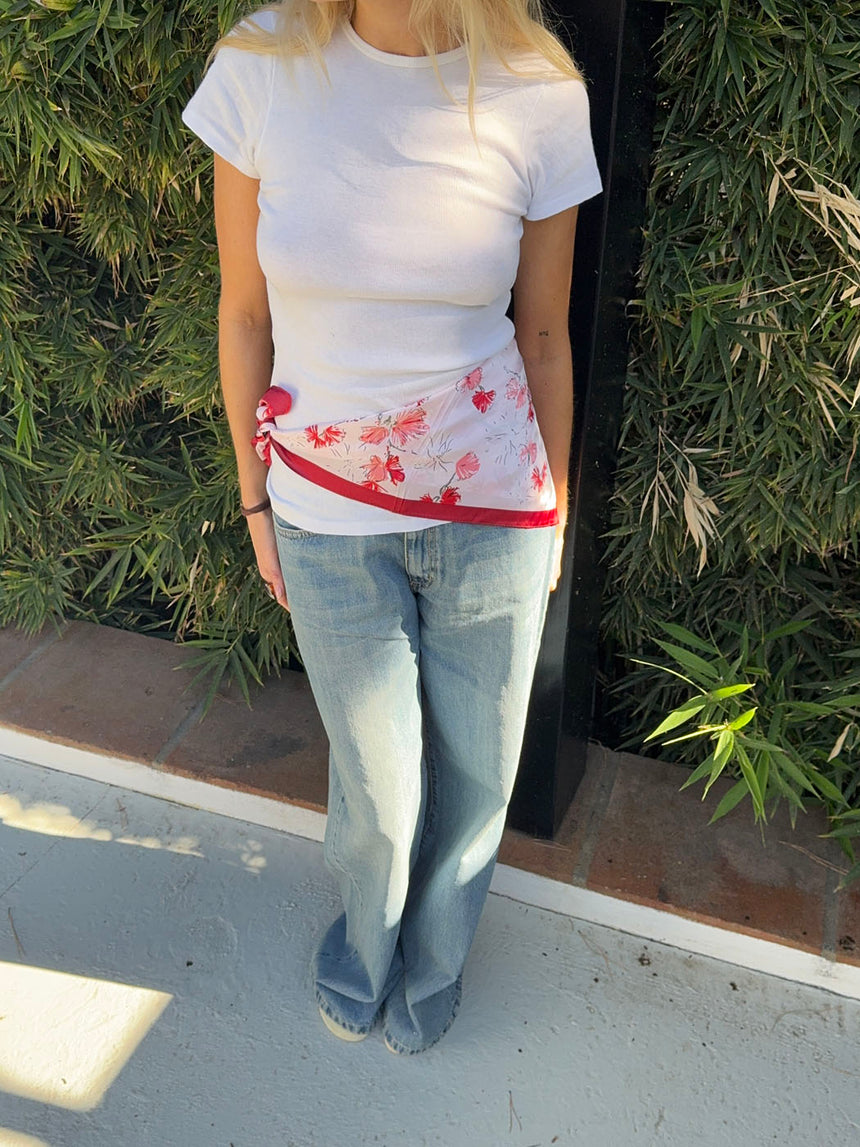 Floral scarf – Red/pink