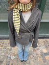 Dumela scarf with stripes – Yellow/Brown